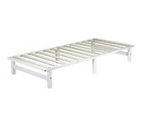 Lit palette bois 90x200cm blanc Blanc G