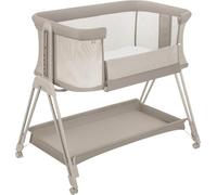 Lit parapluie portable Luna EIN, avec matelas, adapté aux bébés de la naissance jusqu'à 9 kg, réglable en hauteur et en inclinaison, équipé de 4 roues avec freins, et doté d'un système de fixation pou
