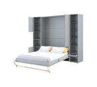 Lit placard 2 places vertical avec 2 armoires assorties - GAIN