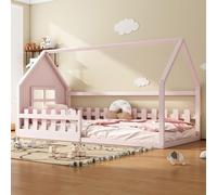 Lit plat 90*200cm, lit enfant, bar maison, rose