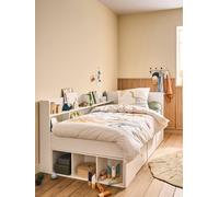 Lit plateforme enfant avec rangements BASEO blanc TU