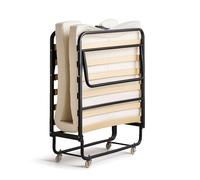 Lit pliant à roulettes avec matelas 90x200 - Sommier à lattes flexibles