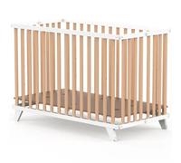 Geuther Lit pliant enfant Mayla - 60x120 cm - 3 hauteurs - roulettes - blanc/naturel - jusqu'à 20 kg