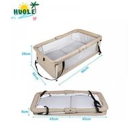 Lit pliant lit multifonctionnel dormeur pour bébé lit respirant 90*70*50cm portable stockable Beige.