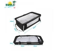 Lit pliant lit multifonctionnel dormeur pour bébé lit respirant 90*70*50cm portable stockable noir.