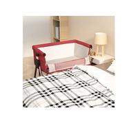 vidaXL Lit bébé Tissu de lin - Rouge