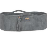 Lit pour bébé Boho en coton avec matelas antibactérien Silver gris foncé fait à la main en UE