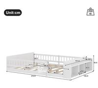 Lit pour bébé en bois - Lit pour enfant - 140 x 190 cm - Bois de pin - Espace de rangement ouvert - À monter soi-même - Sans matelas - Blanc