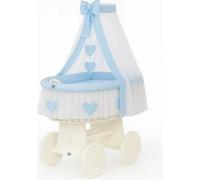 LIT POUR BÉBÉ MY SWEET BABY en fibre naturelle blanche avec baldaquin et matelas PREMIUM