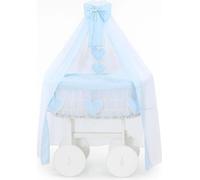 LIT POUR BÉBÉ MY SWEET BABY en Fibre Naturelle Blanche avec Baldaquin et Matelas PREMIUM
