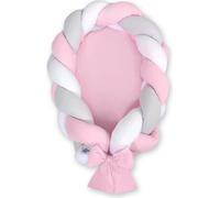 Lit pour bébé tressé 2 en 1 blanc gris rose