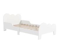Lit pour enfant - AIYAPLAY - 3 à 8 ans - barrière de sécurité, sommier à lattes inclus - 143,5 x 74,5 x 56 cm - blanc