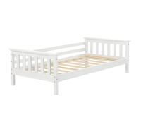 Lit pour enfant avec sommier a lattes structure en bois de pin blanc 70 x 140 cm 03_0005447