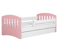 Lit pour enfant "Classic" de raumhirsch, avec tiroir et matelas, couleur rose clair, dimensions 90/65/144 cm