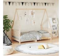 Lit pour enfant de 80x160 cm en bois massif de pin, lit-cabane avec structure, sommier à lattes et faible hauteur d'entrée, adapté aux jeunes enfants à partir de 4 ans