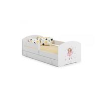 Lit pour enfant ""fille rose"" avec tiroir, matelas et barrière de protection taille 160x80
