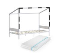 Lit pour enfant Vitalispa Goal Blanc/Noir 90x200 avec matelas, Model 62986