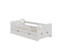 Lit pour enfant Jessica, 70x140 cm avec tiroir, sans matelas, Blanc, Vitalispa 40322