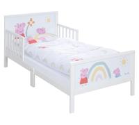 Roba Lit Montessori Peppa Pig 70x140 cm - Barrières de sécurité, Sommier & Linge inclus, Blanc