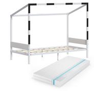 Lit pour enfant Vitalispa Goal Blanc/Noir 90x200 avec matelas, Model 62986