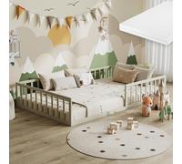 Lit pour enfant Vitalispa Minno Grège 120x200 avec matelas, Model 57757