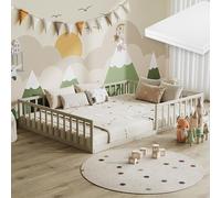 Lit pour enfant Vitalispa Minno Grège 140x200 avec matelas, Model 57761