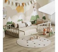 Lit pour enfant Vitalispa Minno Grège 90x200 avec matelas, Model 57753