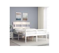 vidaXL Lit pour personne âgée sans matelas blanc bois massif 3195322