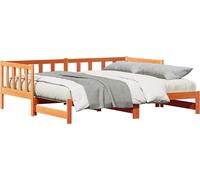 Lit Pull-out de Jour Brun cire 193,5 x 184 x 66 cm Pin massif