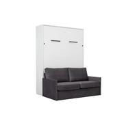 Lit rabattable avec canapé gris anthracite - LOLITA
