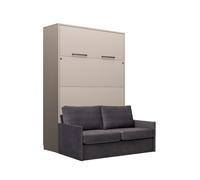 Lit rabattable avec canapé gris anthracite - LOLITA