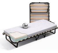 Lit rabattable soluko 80x200 avec sommier à lattes, matelas en mousse à mémoire de forme, housse anti-poussière incluse, structure robuste avec 4 roulettes pivotantes – Fabriqué en Italie