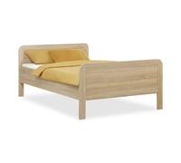 Homestyle4u Lit confortable, pour personnes âgées, 120 x 200 cm, hauteur de confort, en bois naturel, entrée surélevée, article 3120