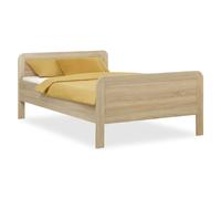 Homestyle4u - Lit confortable - pour personnes âgées, 120x200 cm, hauteur de confort, bois naturel