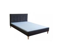 Lit rembourré tissu 160 x 200 noir