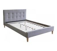 HOMESTYLE4U Lit rembourré avec matelas 120x200 - Gris