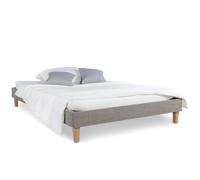 Lit rembourré avec matelas 140x200 sommier à lattes