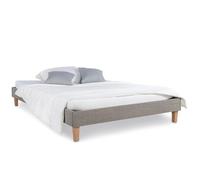HomeStyle4U Lit rembourré - 140x200 cm - Gris