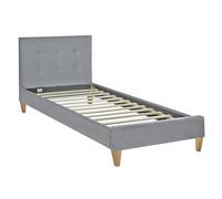Homestyle4u Lit rembourré 90x200 cm avec matelas et sommier à lattes