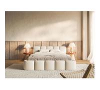 Lit rembourré- Cloudy Low - 180x200 cm - beige clair