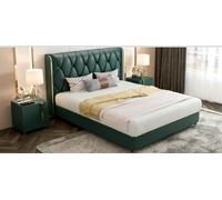 Lit rembourré Design Luxe Double Hôtel Lits Mariage 180x200cm Chambre à coucher Cuir