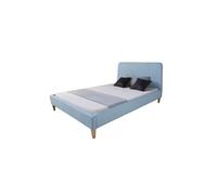 Lit rembourre en tissu bleu 140 x 200