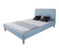 Lit rembourre en tissu bleu 140 x 200