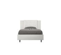 Lit rembourré sans sommier 120x190 similicuir blanc Annalisa -