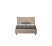 Lit rembourré sans sommier 120x190 similicuir taupe Appia -