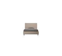 Lit rembourré sans sommier 140x190 similicuir taupe Agueda -