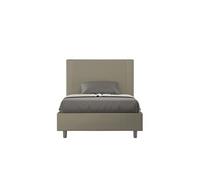 Lit rembourré sans sommier 140x200 similicuir cappuccino Goya -