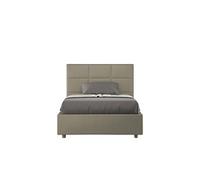 Lit rembourré sans sommier 140x210 similicuir cappuccino Mika -