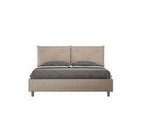 Lit rembourré sans sommier 160x210 similicuir taupe Appia -