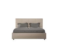 Lit rembourré sans sommier 160x210 similicuir taupe Mika -